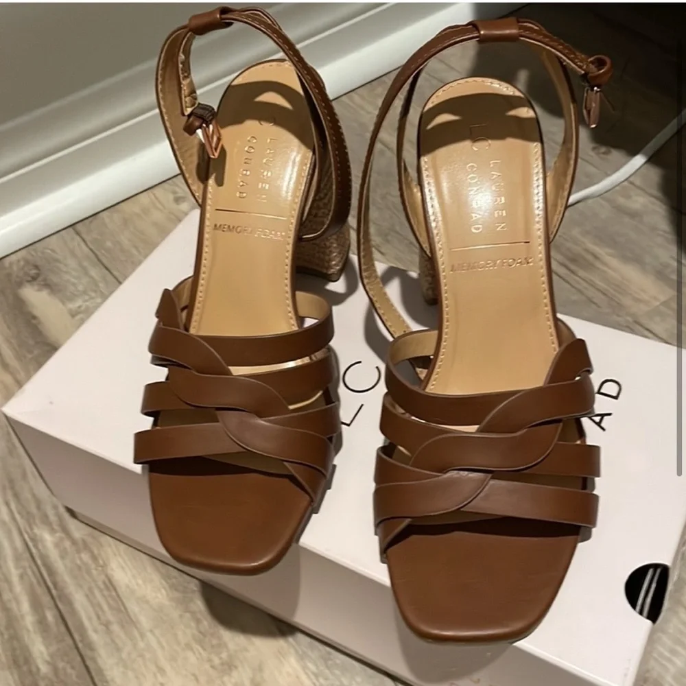 LC brown strappy heels size 11 - Picture 3 of 5